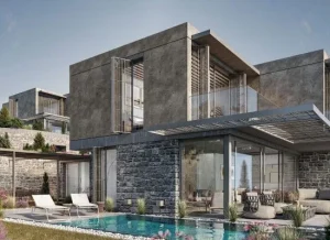 Two-floor villa with a swimming pool near the sea