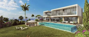Modern villas with pool and garden not fae from seaside