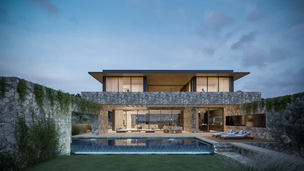 Three-storey villa in a gated community by the sea