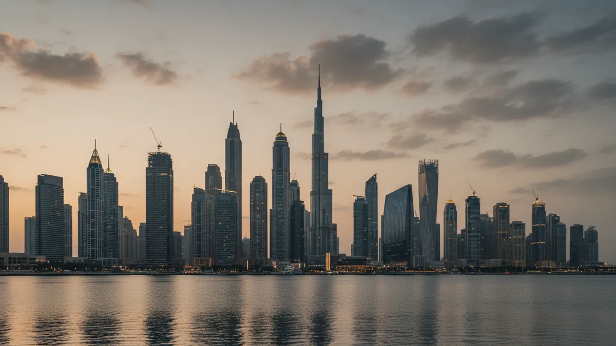 Dubai skyline at dusk — UAE Golden Visa residence by investment 2026