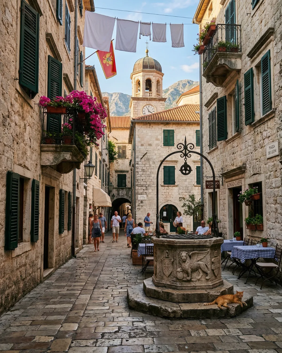 Coastal town along the Montenegrin Adriatic