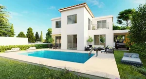 Villas and townhouses in a new residential project near the sea